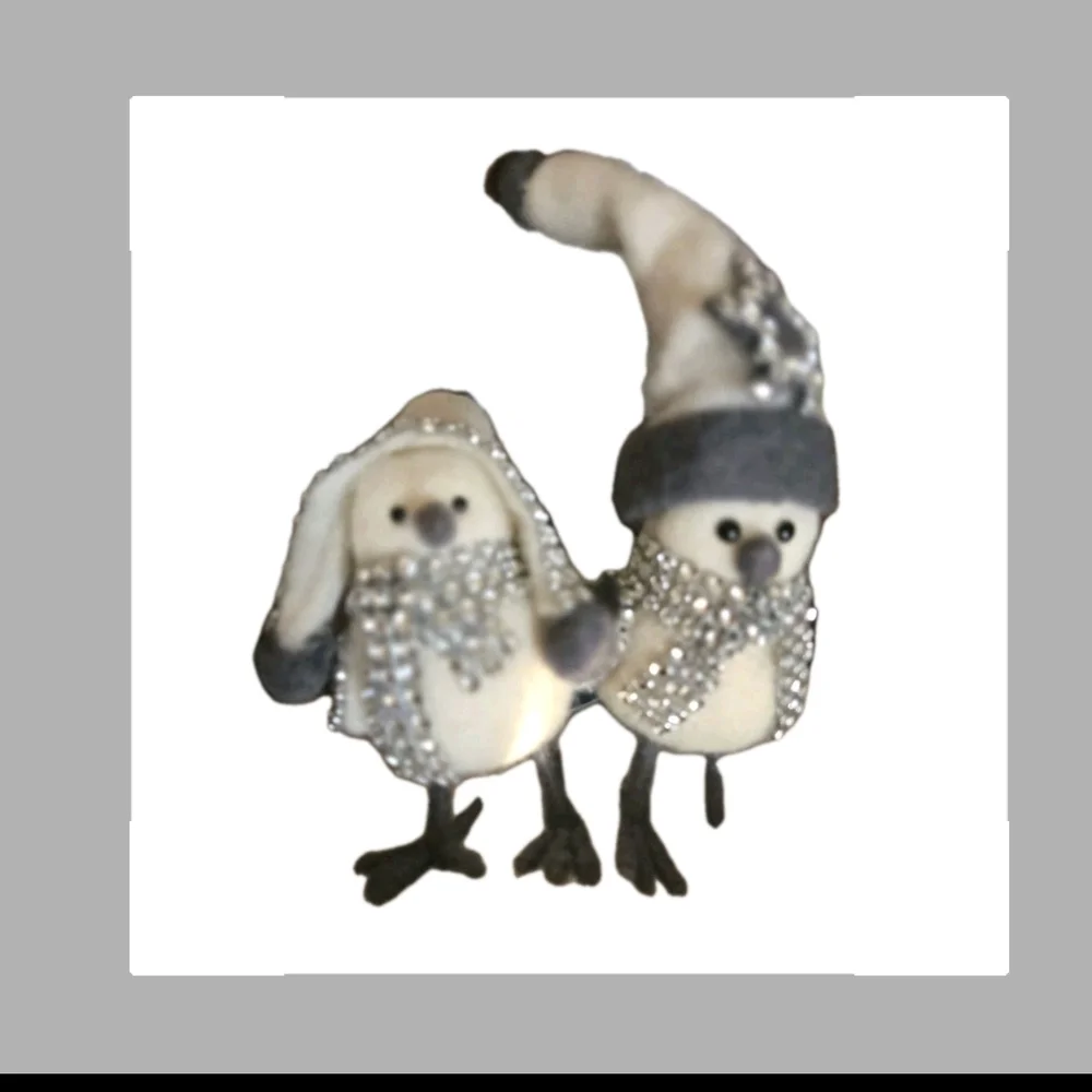 Target Birds Wondershop Set of 2 Holiday Winter White Rhinestones NEW WITH TAGS